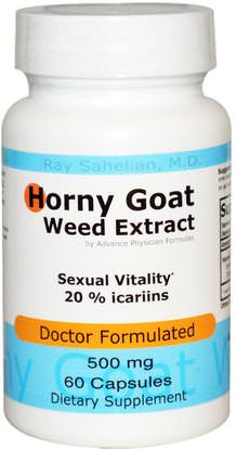 Advance Physician Formulas, Inc., Horny Goat Weed Extract, 500 mg, 60 Capsules ,الصحة، الرجال، قرني، غوات، ويد