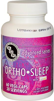Advanced Orthomolecular Research AOR, Ortho Sleep, 60 Vegi-Caps ,المكملات الغذائية، الميلاتونين، الميلاتونين 3 ملغ