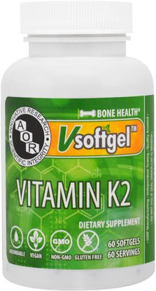 Advanced Orthomolecular Research AOR, Vitamin K2, 60 Softgels ,الفيتامينات، فيتامين k