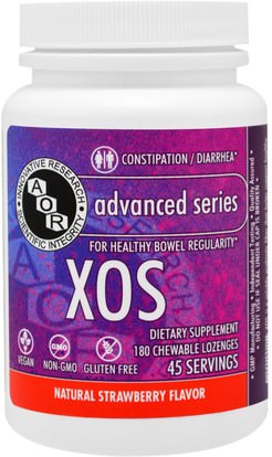 Advanced Orthomolecular Research AOR, XOS, Natural Strawberry Flavor, 180 Chewables ,الصحة