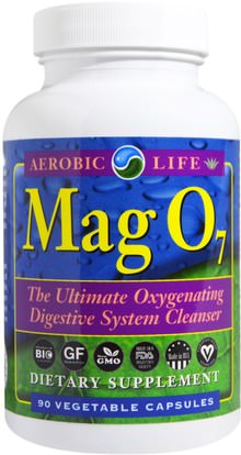 Aerobic Life, Mag 07, The Ultimate Oxygenating Digestive System Cleanser, 90 Veggie Caps ,المكملات الغذائية، المعادن، أكسيد المغنيسيوم