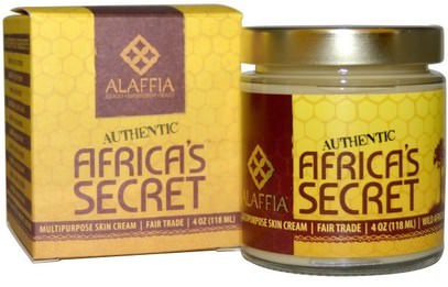 Alaffia, Authentic Africas Secret, Multipurpose Skin Cream, 4 oz (118 ml) ,حمام، الجمال، غسول الجسم، بدن، هم
