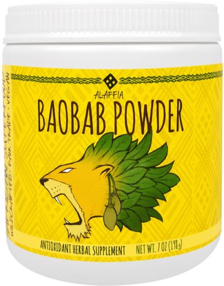 Alaffia, Baobab Powder, 7 oz (198 g) ,المكملات الغذائية، سوبرفوودس، مضادات الأكسدة