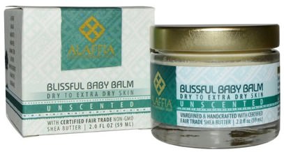 Alaffia, Blissful Baby Balm, Dry to Extra Dry Skin, Unscented, 2.0 fl oz (59 ml) ,زبدة الشيا، العناية بالجسم