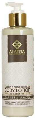 Alaffia, Cocoa & Shea Intensive Body Lotion, Vanilla Mocha, 8 fl oz (235 ml) ,زبدة الشيا، العناية بالجسم