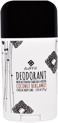 Alaffia, Deodorant, Coconut Bergamot, 2.65 oz (75 g) ,حمام، الجمال، العناية بالجسم، مزيل العرق