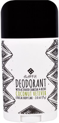 Alaffia, Deodorant, Coconut Vetiver, 2.65 oz (75 g) ,حمام، الجمال، العناية بالجسم، مزيل العرق