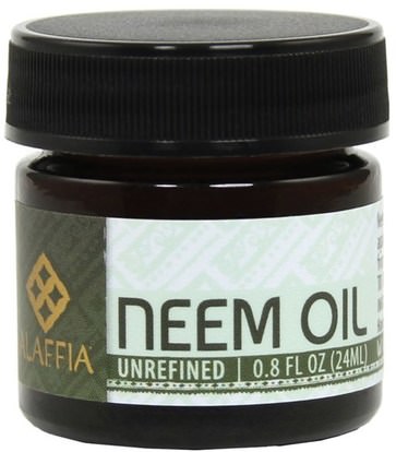 Alaffia, Neem Oil, Unrefined, 0.8 fl oz (24 ml) ,حمام، الجمال، زيت، العناية بالوجه