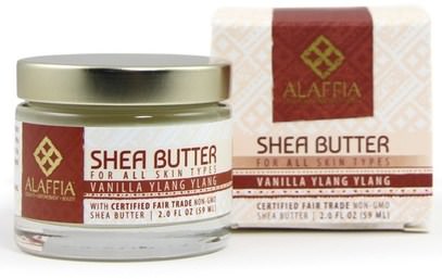Alaffia, Shea Butter, Vanilla Ylang Ylang, 2.0 fl oz (59 ml) ,زبدة الشيا، العناية بالجسم
