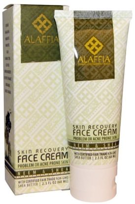 Alaffia, Skin Recovery Face Cream, Neem & Shea Butter, 2.3 fl oz (68 ml) ,العناية بالوجه، زبدة الشيا