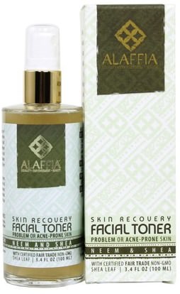 Alaffia, Skin Recovery Facial Toner, Neem & Shea, 3.4 fl oz (100 ml) ,الجمال، العناية بالوجه، العناية بالوجه، نوع الجلد الطبيعي لتجف الجلد