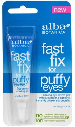 Alba Botanica, Fast Fix For Puffy Eyes, 0.25 oz (7 g) ,الجمال، كريمات العين، العناية بالوجه، الجلد