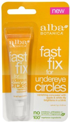 Alba Botanica, Fast Fix For Undereye Circles, 7 g (0.25 oz) ,الجمال، كريمات العين، العناية بالوجه، الجلد
