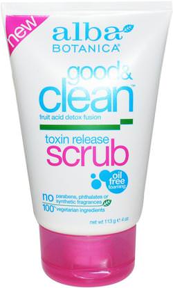 Alba Botanica, Good & Clean, Toxin Release Scrub, 4 oz (113 g) ,الجمال، العناية بالوجه، منظفات الوجه