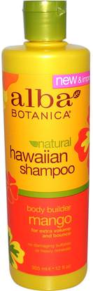 Alba Botanica, Hawaiian Shampoo, Body Builder Mango, 12 fl oz (355 ml) ,حمام، الجمال، الشامبو، ألبا، بوتانيكا، هويان، لين