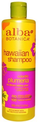 Alba Botanica, Hawaiian Shampoo, Colorific Plumeria, 12 fl oz (355ml) ,حمام، الجمال، دقة بالغة، فروة الرأس، الشامبو