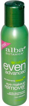 Alba Botanica, Natural Even Advanced, Eye Makeup Remover, Sea Elements, 4 fl oz (118 ml) ,الجمال، العناية بالوجه، منظفات الوجه، حمام، مزيل ماكياج