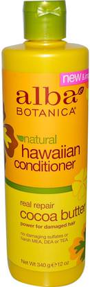 Alba Botanica, Natural Hawaiian Conditioner, Cocoa Butter, 12 oz (340 g) ,حمام، الجمال، مكيفات، ألبا بوتانيكا هاواي خط