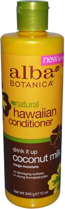 Alba Botanica, Natural Hawaiian Conditioner, Drink It up Coconut Milk, 12 oz (340 g) ,حمام، الجمال، مكيفات، ألبا بوتانيكا هاواي خط
