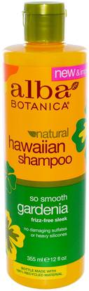 Alba Botanica, Natural Hawaiian Shampoo, So Smooth Gardenia, 12 fl oz (355 ml) ,حمام، الجمال، الشامبو، ألبا، بوتانيكا، هويان، لين