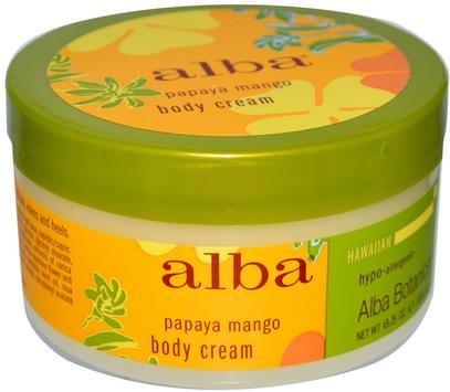 Alba Botanica, Body Cream, Papaya Mango, 6.5 oz (180 g) ,حمام، الجمال، غسول الجسم، ألبا، بوتانيكا، هويان، لين