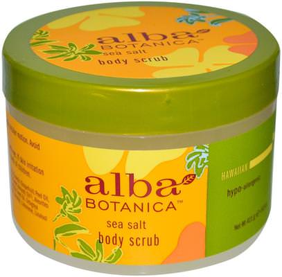 Alba Botanica, Body Scrub, Sea Salt, 14.5 oz (411 g) ,حمام، الجمال، بدن، الدعك، ألبا، بوتانيكا، هويان، لين