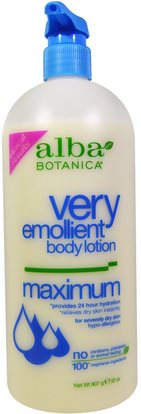 Alba Botanica, Very Emollient, Body Lotion, Maximum Dry Skin Formula, 32 oz (907 g) ,حمام، الجمال، غسول الجسم