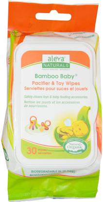 Aleva Naturals, Bamboo Baby Wipes, Pacifier & Toy, 30 Wipes ,طفل مناديل، والإنقاذ