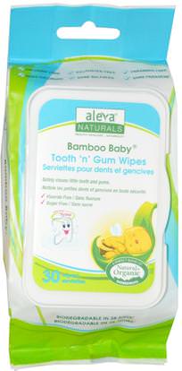 Aleva Naturals, Bamboo Baby Wipes, Tooth n Gum, 30 Wipes ,طفل مناديل، والإنقاذ