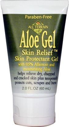 All Terrain, Aloe Gel Skin Relief Skin Protectant Gel, 2.0 fl oz (60 ml) ,حمام، جمال، الصدفية والأكزيما، الصدفية