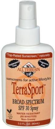 All Terrain, TerraSport, Sunscreen Broad Spectrum SPF 30 Spray, 3.0 fl oz (90 ml) ,حمام، الجمال، واقية من الشمس، سف 30-45، جميع التضاريس الأرضية