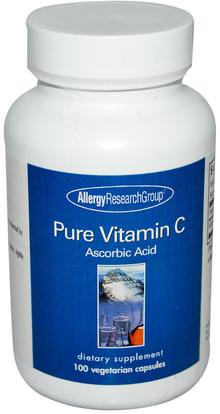 Allergy Research Group, Pure Vitamin C, 100 Veggie Caps ,الفيتامينات، وفيتامين ج، وفيتامين ج حمض الاسكوربيك