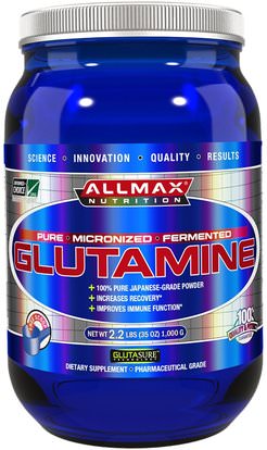 ALLMAX Nutrition, 100% Pure Japanese-Grade Glutamine Powder, 2.2 lbs (1000 g) ,المكملات الغذائية، والأحماض الأمينية، والرياضة، ل مسحوق الجلوتامين