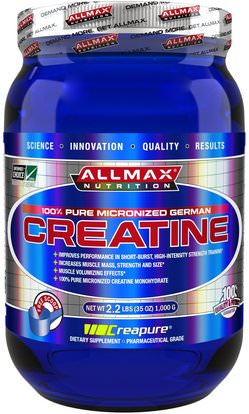 ALLMAX Nutrition, 100% Pure Micronized German Creatine, 2.2 Lbs, (1,000 g) ,الرياضة، الكرياتين