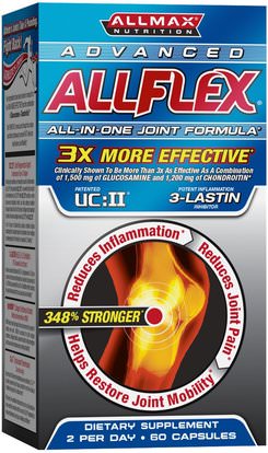 ALLMAX Nutrition, AllFlex Joint Health, 3x Strength Glucosamine + Collagen, 60 Capsules ,الصحة، العظام، هشاشة العظام، الرياضة، الكولاجين