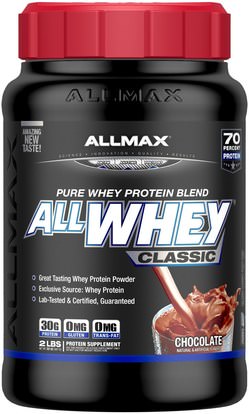 ALLMAX Nutrition, AllWhey Classic, 100% Whey Protein, Chocolate, 2 lbs (907 g) ,المكملات الغذائية، بروتين مصل اللبن، والرياضة