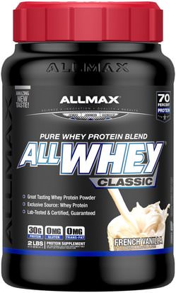 ALLMAX Nutrition, AllWhey Classic, 100% Whey Protein, French Vanilla, 2 lbs (907 g) ,المكملات الغذائية، بروتين مصل اللبن، والرياضة