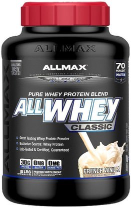 ALLMAX Nutrition, AllWhey Classic, 100% Whey Protein, French Vanilla, 5 lbs (2.27 kg) ,المكملات الغذائية، بروتين مصل اللبن، والرياضة