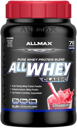 ALLMAX Nutrition, AllWhey Classic, 100% Whey Protein, Strawberry, 2 lbs (907 g) ,المكملات الغذائية، بروتين مصل اللبن، والرياضة