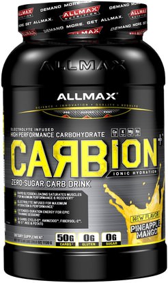 ALLMAX Nutrition, CARBion+, Maximum Strength Electrolyte + Hydration Energy Drink, Pineapple Mango, 2.46 lbs. (1120 g) ,والرياضة، تجريب