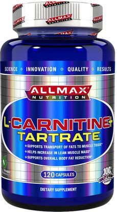 ALLMAX Nutrition, L-Carnitine+ Tartrate, 735 mg, 120 Capsules ,المكملات الغذائية، والأحماض الأمينية، والرياضة، ل كارنيتين طرطرات