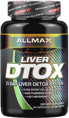 ALLMAX Nutrition, Liver Dtox with Extra Strength Silymarin, 42 Capsules ,الصحة، السموم، الرياضة