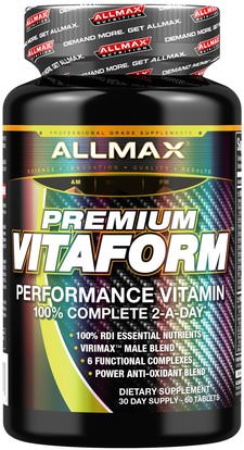 ALLMAX Nutrition, Premium Vitaform, Performance Vitamin, 60 Tablets ,الفيتامينات، الرجال الفيتامينات، والرياضة