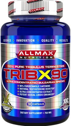 ALLMAX Nutrition, TribX90, 100% Pure Tribulus Terrestris 2X Potency, 750 mg, 90 Capsules ,الرياضة، تريبولوس