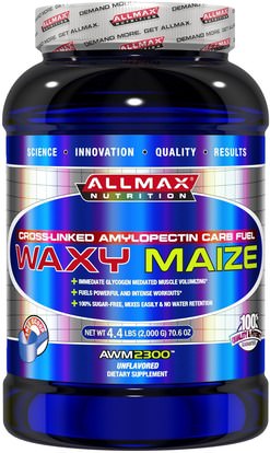 ALLMAX Nutrition, Waxy Maize, Cross-Linked Amylopectin Carb Fuel, Unflavored, 70.6 oz (2,000 g) ,والرياضة، والعضلات