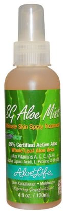 Aloe Life International, Inc, SG Aloe Mist, Grapefruit Scent, 4 fl oz (120 ml) ,حمام، الجمال، الألوة فيرا كريم محلول هلام