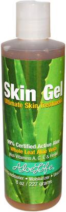 Aloe Life International, Inc, Skin Gel, Ultimate Skin Treatment, Unscented, 8 oz (227 g) ,حمام، الجمال، الألوة فيرا كريم محلول هلام