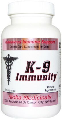 Aloha Medicinals Inc., K-9 Immunity for Dogs, 84 Capsules ,رعاية الحيوانات الأليفة، ملحق للحيوانات الاليفة الكلاب