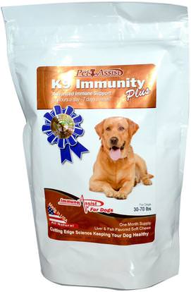 Aloha Medicinals Inc., K9 Immunity Plus, For Medium Dogs, Liver & Fish Flavored, 60 Soft Chews ,رعاية الحيوانات الأليفة، ملحق للحيوانات الاليفة الكلاب