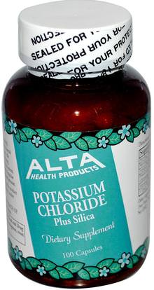 Alta Health, Potassium Chloride, Plus Silica, 100 Capsules ,المكملات الغذائية، المعادن، كلوريد البوتاسيوم